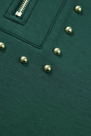 Evergreen Plus Size Glow Studded Zip up T Shirt Dress with Pockets