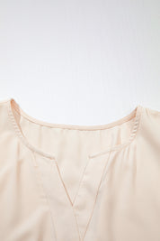 Apricot Plus Size V Neck Lacy Embroidery Patchwork Short Sleeve Maxi Dress
