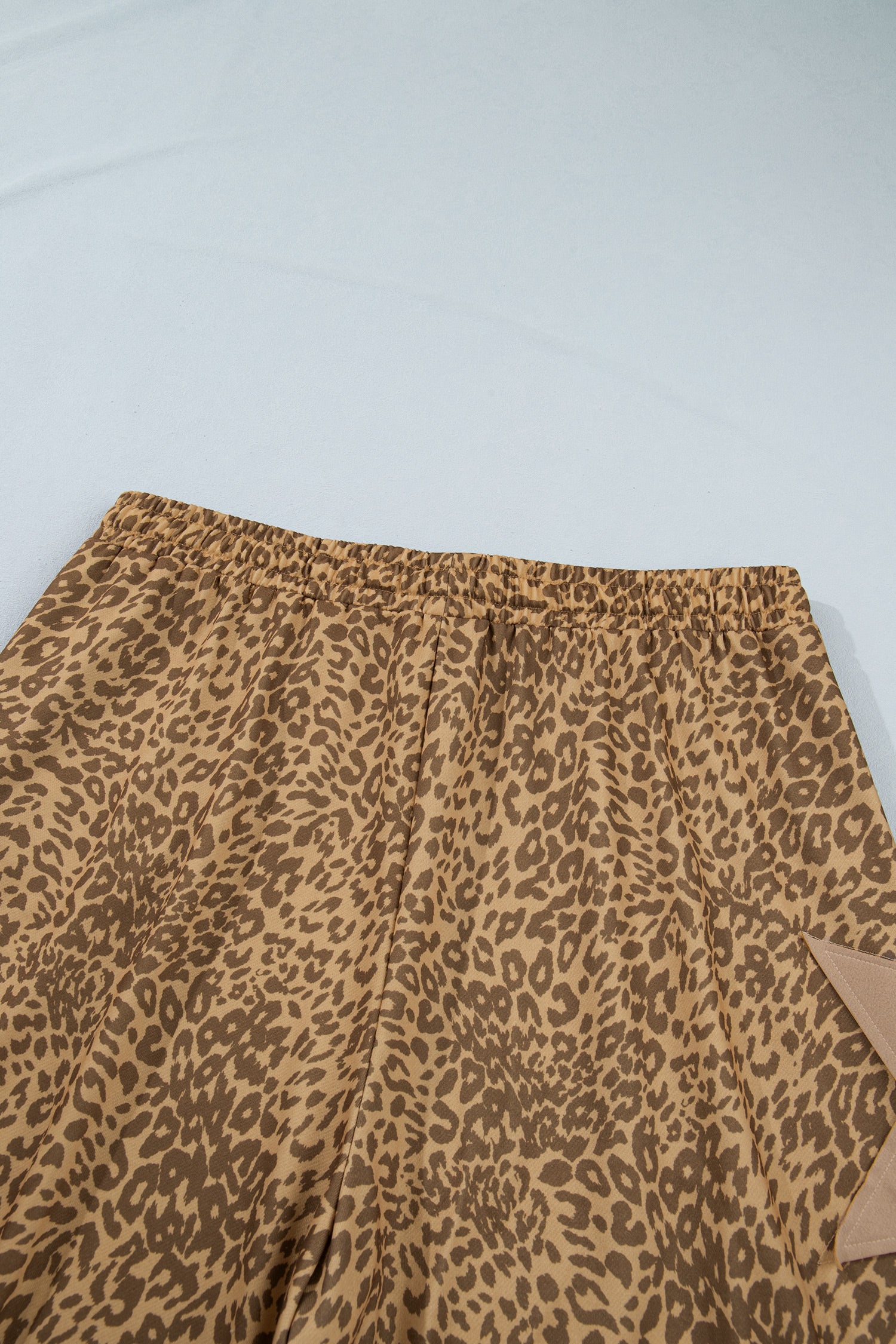 Khaki Plus Size Leopard Print Western Star Patched Jogger Pants