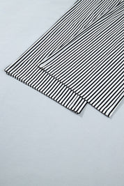 Black Stripe Plus Size Loose Straight Casual Pants