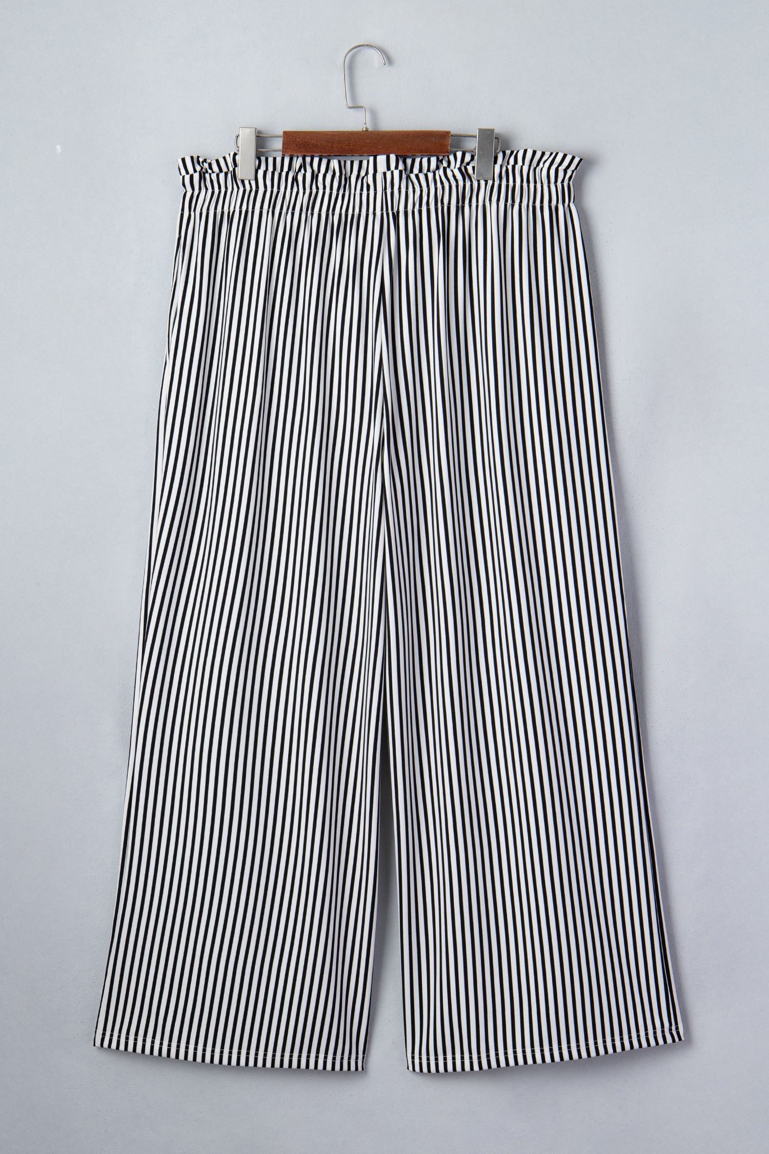 Black Stripe Plus Size Loose Straight Casual Pants