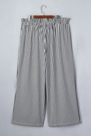 Black Stripe Plus Size Loose Straight Casual Pants